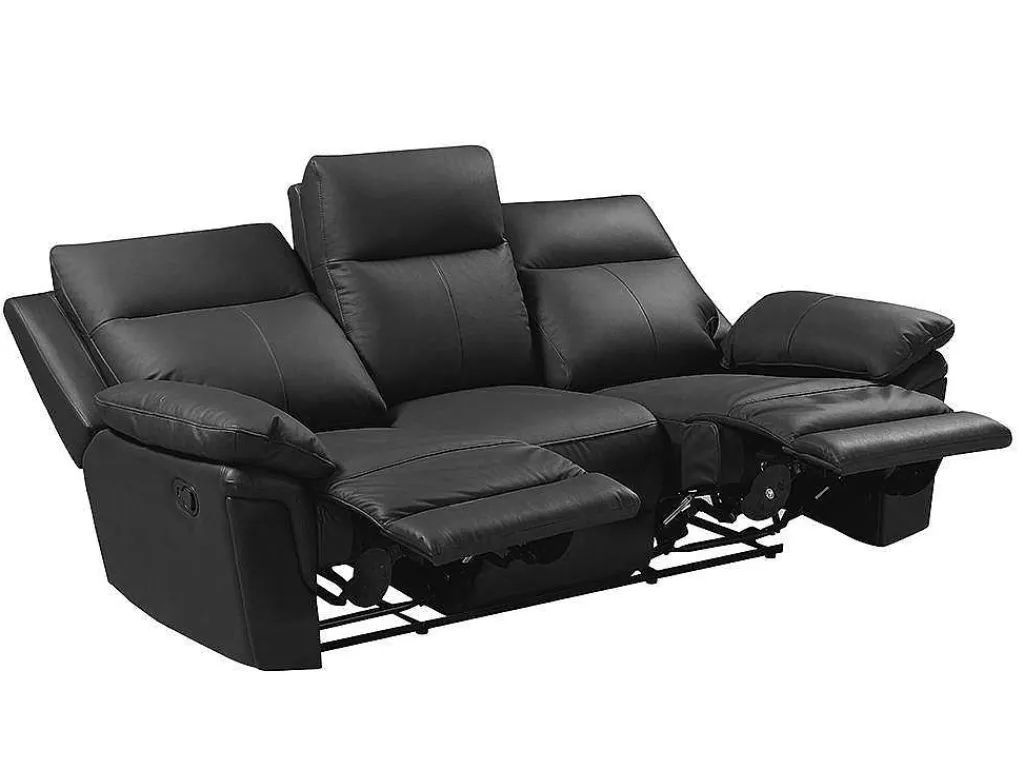 Driezits Relaxbank Van Buffelleer Pakita - Zwart-Vente-unique Hot
