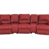Driezits Relaxbank Van Leer Aroma - Rood-Vente-unique Outlet