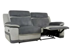 Driezits Relaxbank Van Microvezel Talca - Antraciet En Licht Grijs-Vente-unique Discount