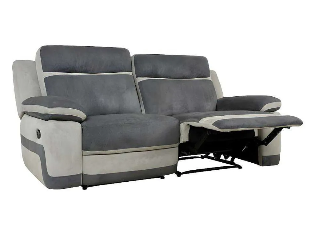 Driezits Relaxbank Van Microvezel Talca - Antraciet En Licht Grijs-Vente-unique Discount