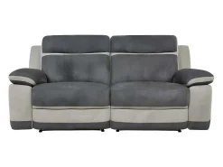 Driezits Relaxbank Van Microvezel Talca - Antraciet En Licht Grijs-Vente-unique Discount