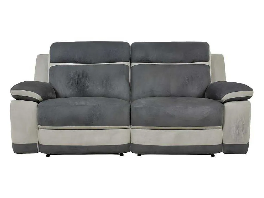 Driezits Relaxbank Van Microvezel Talca - Antraciet En Licht Grijs-Vente-unique Discount