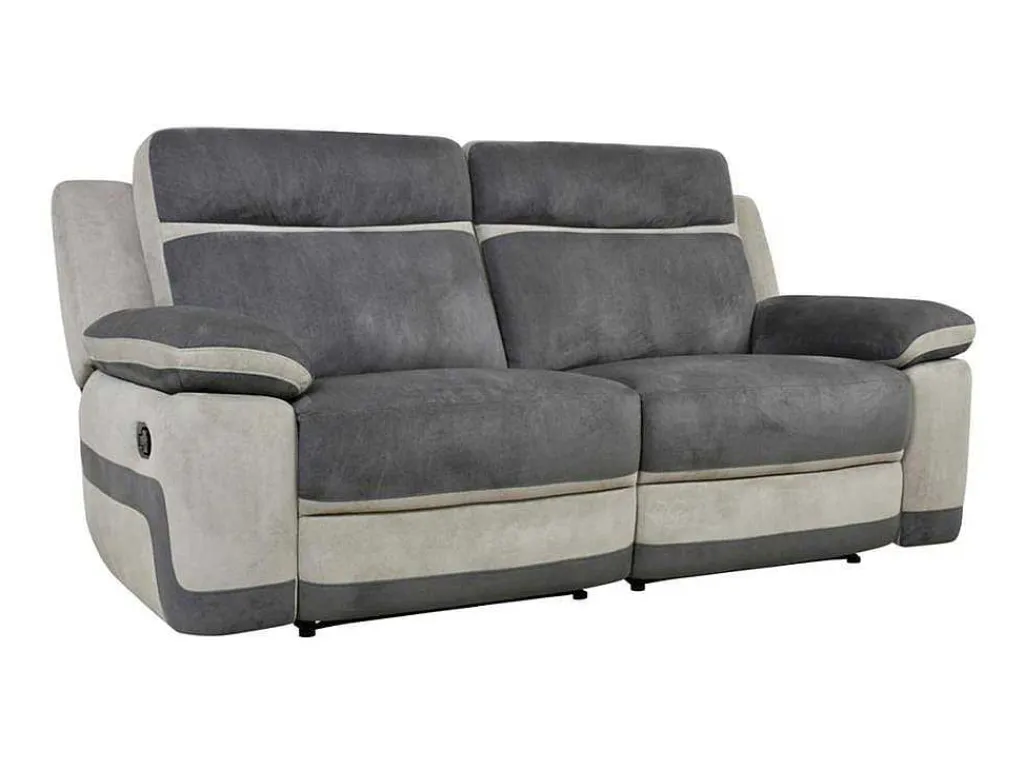 Driezits Relaxbank Van Microvezel Talca - Antraciet En Licht Grijs-Vente-unique Discount