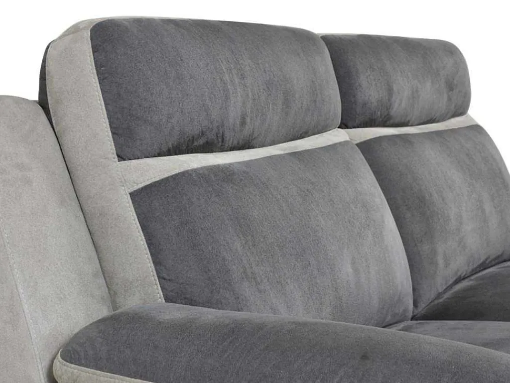 Driezits Relaxbank Van Microvezel Talca - Antraciet En Licht Grijs-Vente-unique Discount