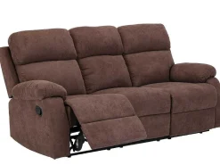 Driezits Relaxbank Van Stof Tolzano - Donkerbruin-Vente-unique New