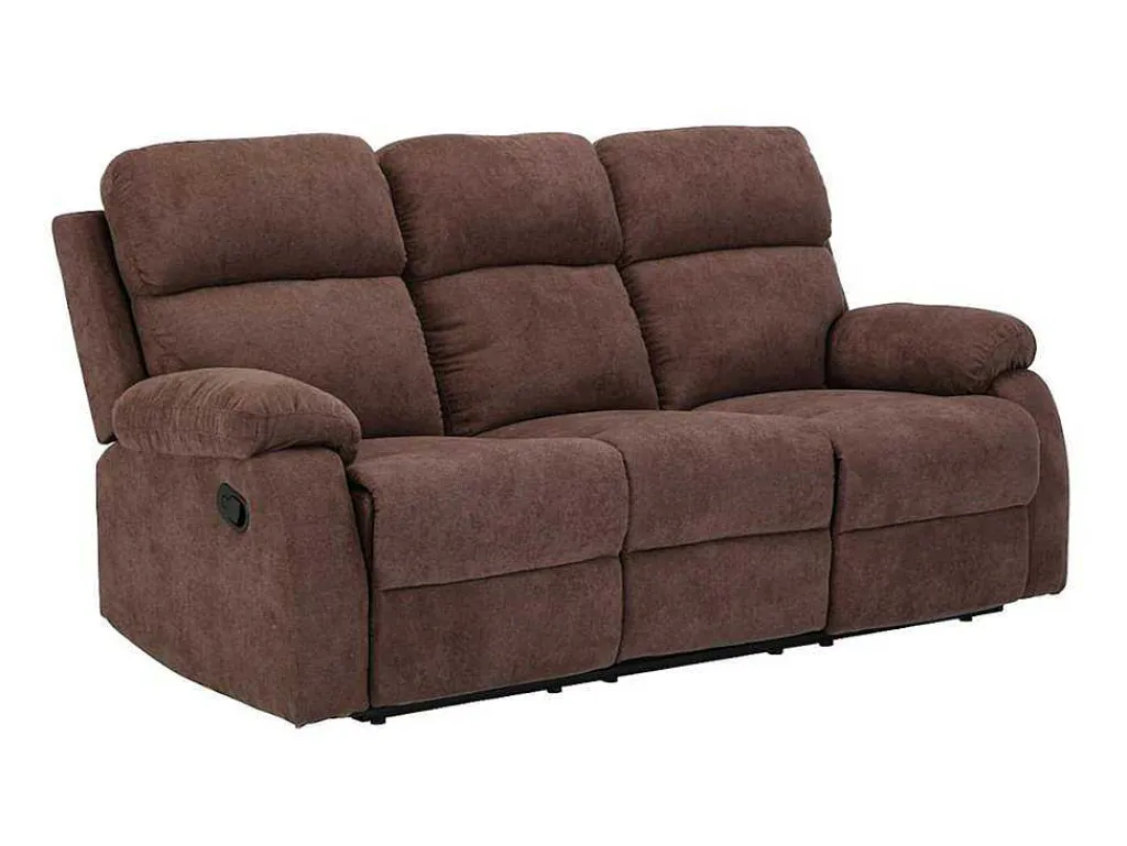 Driezits Relaxbank Van Stof Tolzano - Donkerbruin-Vente-unique New