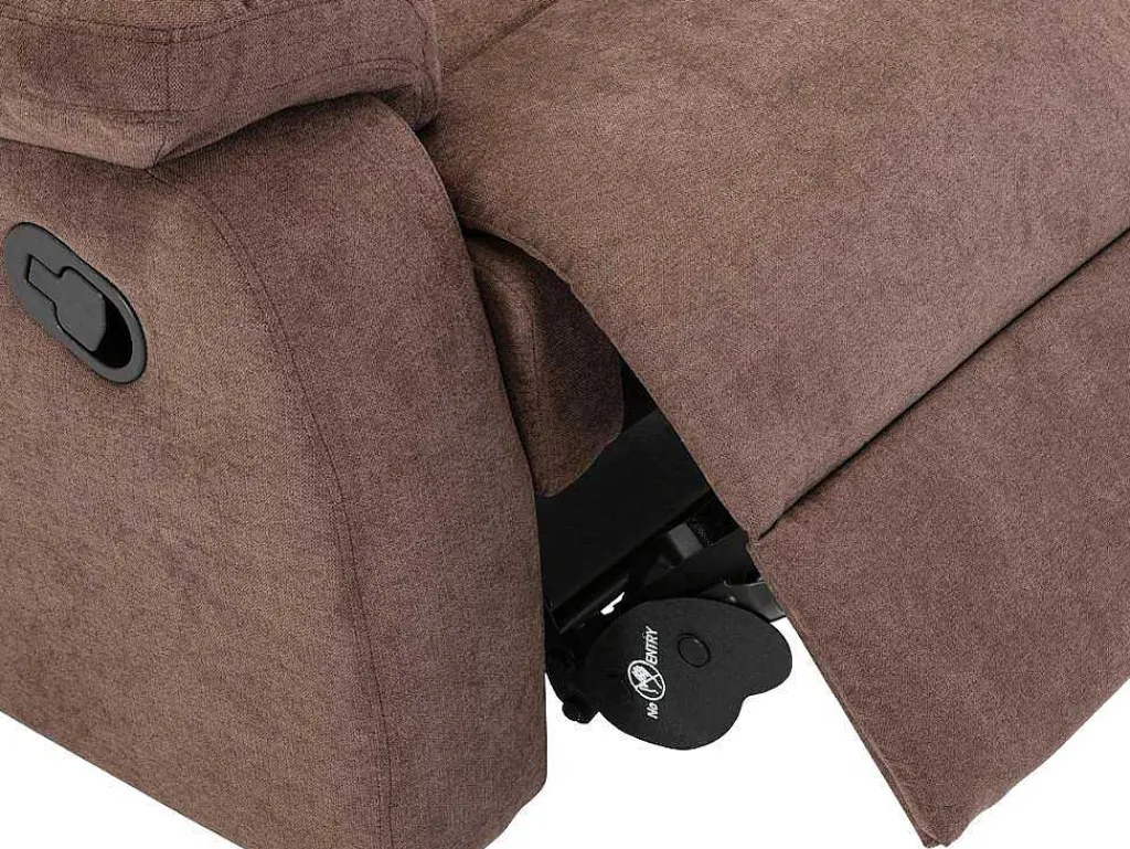 Driezits Relaxbank Van Stof Tolzano - Donkerbruin-Vente-unique New