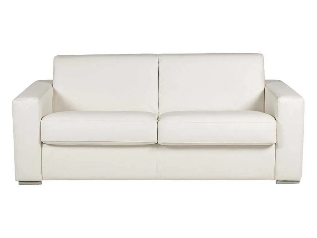 Driezits Slaapbank 100% Buffelleer Delectea Ii - Wit-LINEA SOFA New