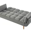 Driezits Slaapbank Van Stof Loeline - Gechineerd Grijs-Vente-unique Outlet