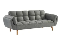 Driezits Slaapbank Van Stof Loeline - Gechineerd Grijs-Vente-unique Outlet