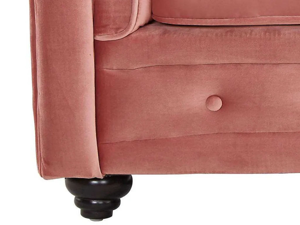 Driezitsbank Chesterfield - Fluweel - Pastel Roze-Vente-unique Hot