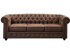 Driezitsbank Chesterfield Van Microvezel Met Vintage Look-Vente-unique Clearance