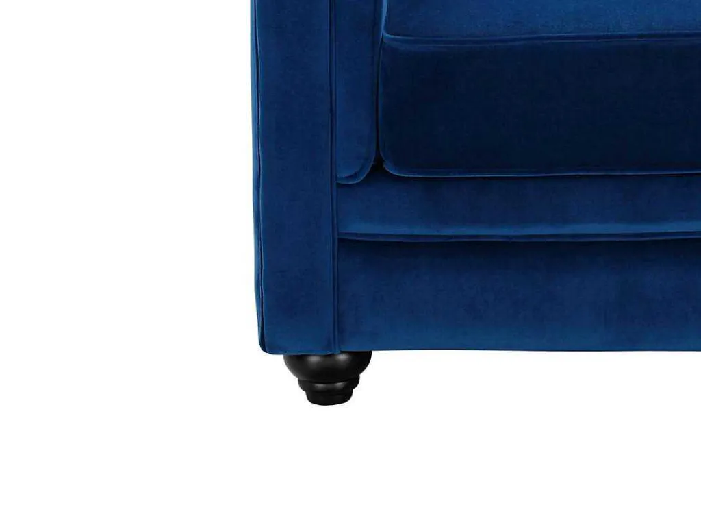 Driezitsbank Chesterfield - Fluweel - Koningsblauw-Vente-unique Online