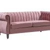 Driezitsbank Chesterfield In Oudroze Fluweel Trumbo-Vente-unique Hot