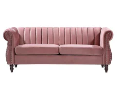 Driezitsbank Chesterfield In Oudroze Fluweel Trumbo-Vente-unique Hot