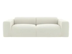 Driezitsbank En Fauteuil Van Witte Bouclestof Pogni Van Maison Cephy-Maison Céphy Best