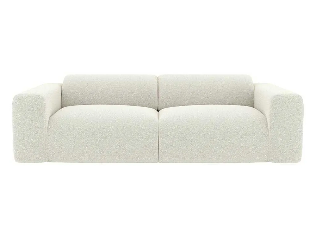 Driezitsbank En Fauteuil Van Witte Bouclestof Pogni Van Maison Cephy-Maison Céphy Best