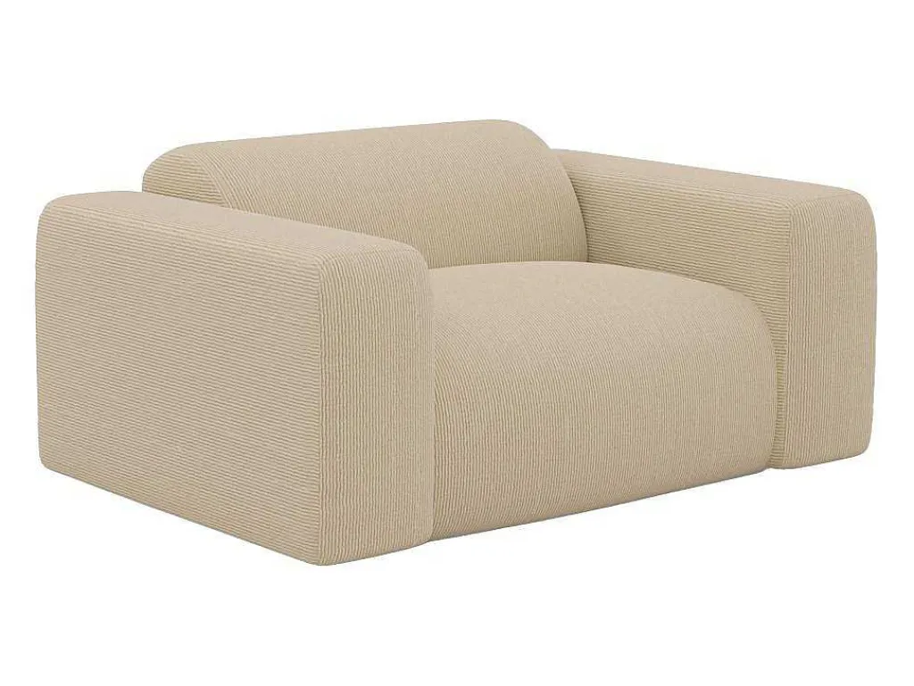 Driezitsbank En Fauteuil Van Beige Stof Met Textuur Pogni Van Maison Cephy-Maison Céphy Hot