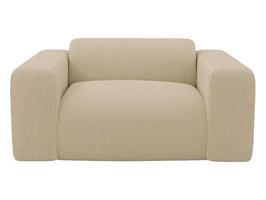 Driezitsbank En Fauteuil Van Beige Stof Met Textuur Pogni Van Maison Cephy-Maison Céphy Hot