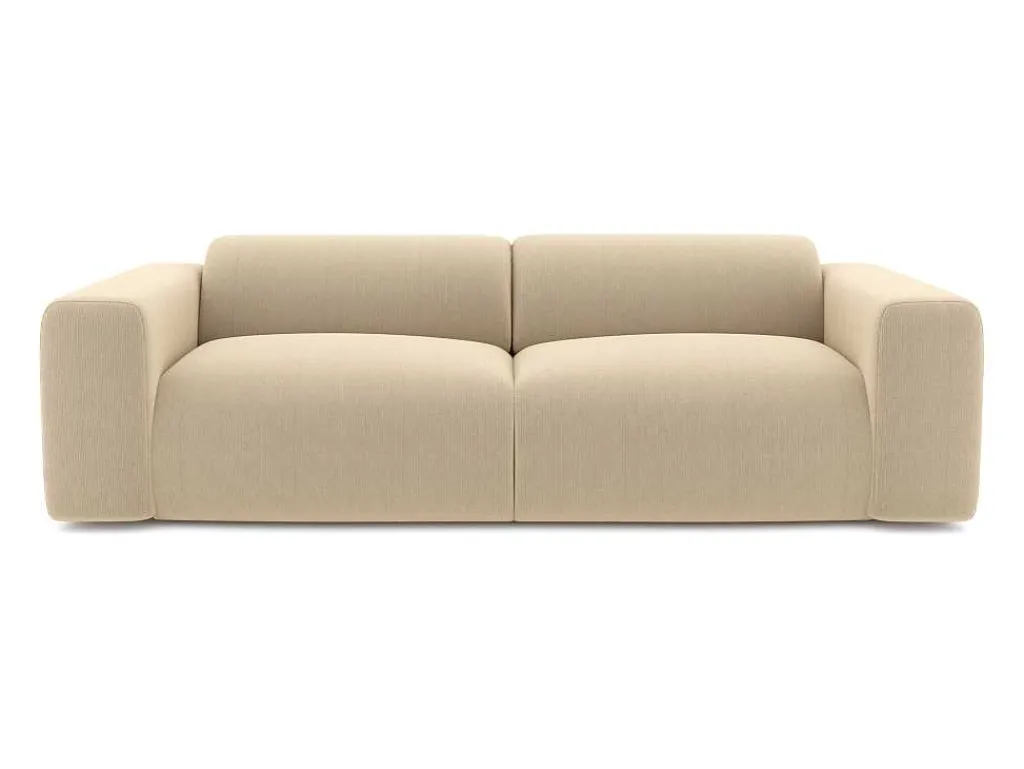 Driezitsbank En Fauteuil Van Beige Stof Met Textuur Pogni Van Maison Cephy-Maison Céphy Hot