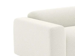 Driezitsbank En Poef Van Witte Bouclestof Pogni Van Maison Cephy-Vente-unique Discount