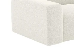 Driezitsbank En Poef Van Witte Bouclestof Pogni Van Maison Cephy-Vente-unique Discount