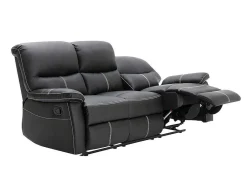Driezitsbank En Relaxfauteuil Canby - Kunstleer - Zwart-Vente-unique Sale