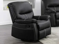 Driezitsbank En Relaxfauteuil Canby - Kunstleer - Zwart-Vente-unique Sale
