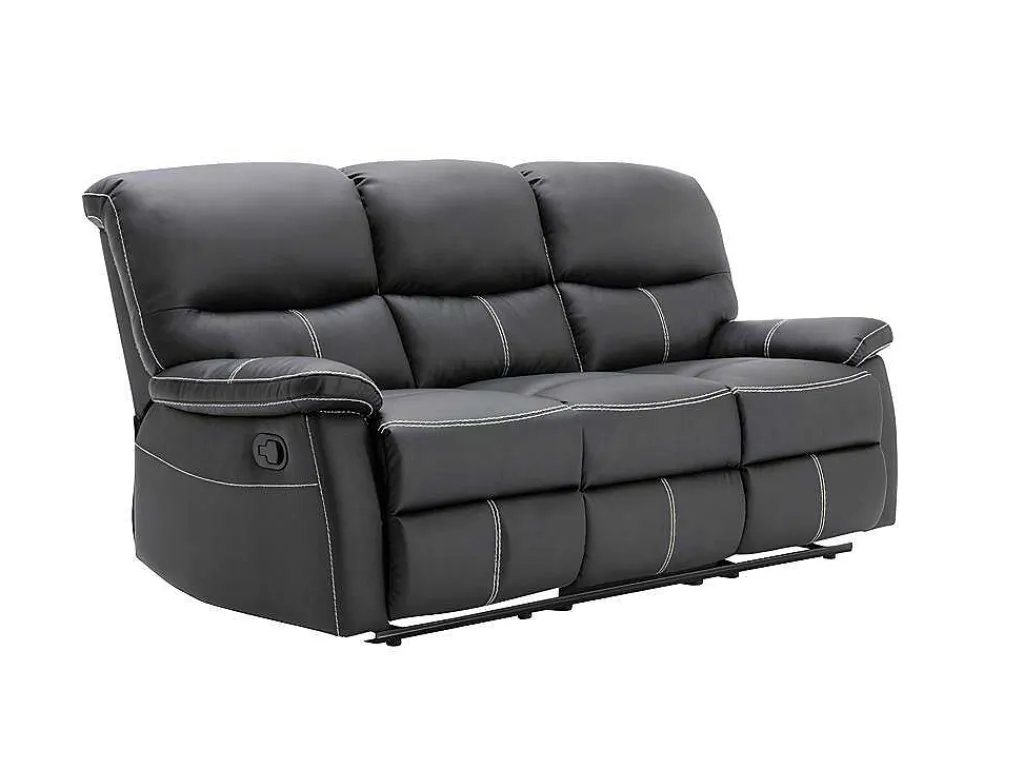 Driezitsbank En Relaxfauteuil Canby - Kunstleer - Zwart-Vente-unique Sale