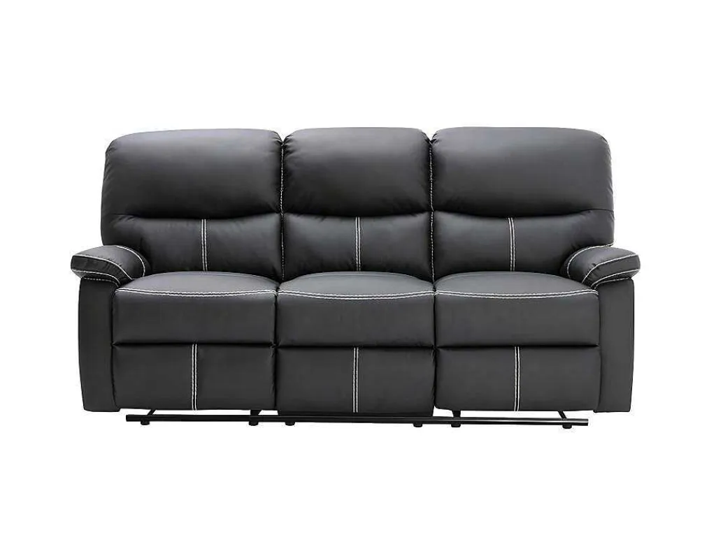 Driezitsbank En Relaxfauteuil Canby - Kunstleer - Zwart-Vente-unique Sale