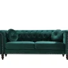 Driezitsbank In Smaragdgroene Fluweel Turner-Vente-unique Discount