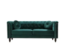 Driezitsbank In Smaragdgroene Fluweel Turner-Vente-unique Discount