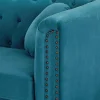 Driezitsbank Van Blauwgroen Velours Turner-Vente-unique
