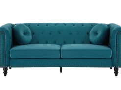 Driezitsbank Van Blauwgroen Velours Turner-Vente-unique