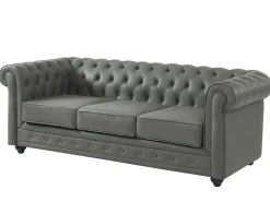 Driezitsbank Van Buffelleer Chesterfield - Grijs-Vente-unique Hot
