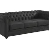 Driezitsbank Van Buffelleer Chesterfield - Zwart-Vente-unique Discount