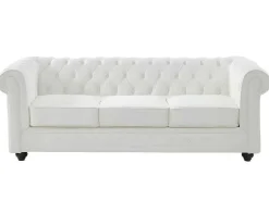 Driezitsbank Van Buffelleer Chesterfield - Wit-Vente-unique Best