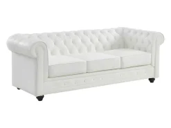 Driezitsbank Van Buffelleer Chesterfield - Wit-Vente-unique Best