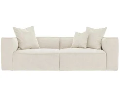 Driezitsbank Van Cremekleurige Stof Acace-Vente-unique Sale