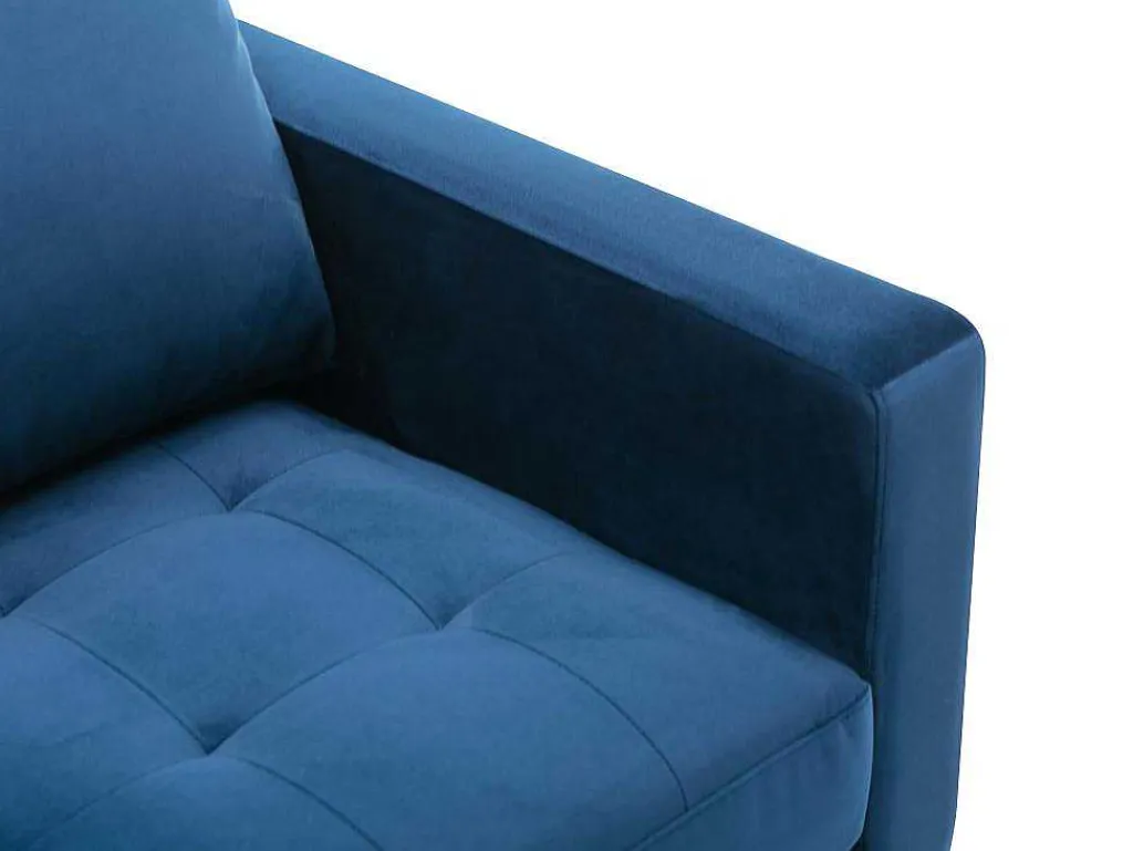 Driezitsbank Van Fluweel - Blauw - Estela-Vente-unique Discount