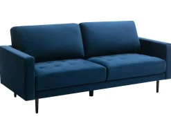 Driezitsbank Van Fluweel - Blauw - Estela-Vente-unique Discount