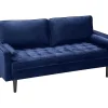 Driezitsbank Van Fluweel Fleuet - Donkerblauw-Vente-unique New