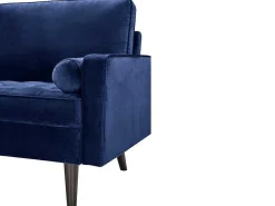 Driezitsbank Van Fluweel Fleuet - Donkerblauw-Vente-unique New