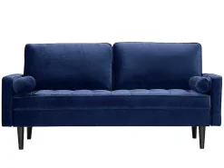 Driezitsbank Van Fluweel Fleuet - Donkerblauw-Vente-unique New
