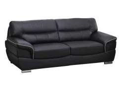 Driezitsbank Van Leer Thibault - Zwart-LINEA SOFA Outlet