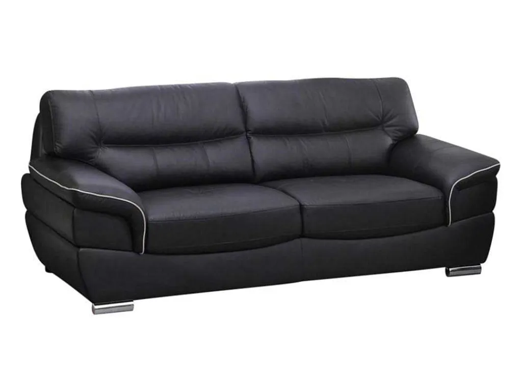 Driezitsbank Van Leer Thibault - Zwart-LINEA SOFA Outlet