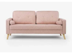 Driezitsbank Van Stof Met Woleffect Tatum - Roze-Vente-unique New