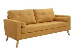 Driezitsbank Van Stof Met Woleffect Tatum - Geel-Vente-unique Outlet