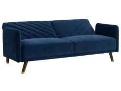 Driezitsbedbank Van Fluweel Joris - Blauw-Vente-unique Best