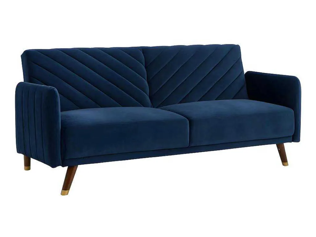 Driezitsbedbank Van Fluweel Joris - Blauw-Vente-unique Best
